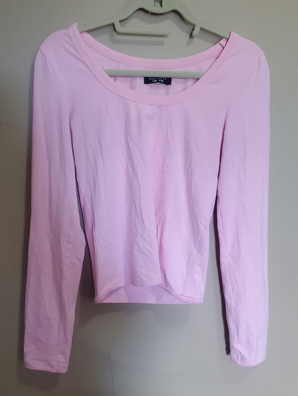 Brunette The Label Light Pink Long Sleeve Scoop Neck Top Size Large